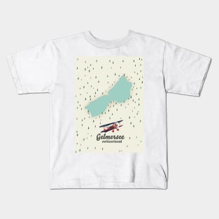 Gelmersee lake map Switzerland Kids T-Shirt